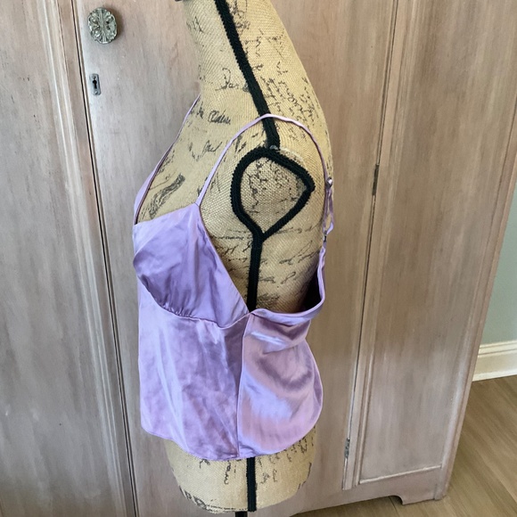 Express Camisole Small stretch Silk Purple Cami Tank Vintage y2k Straps 90s sexy - Picture 13 of 13